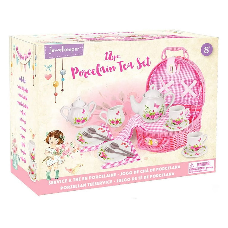 Jewelkeeper Kids Play Tea Party Set - 18-Pc Porcelain Toy with