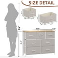 thumbnail image 3 of Eunos Dresser, 7-Drawer Fabric Storage Tower with Large Capacity Fabric Bins for Bedroom, Ash Grey, 3 of 7