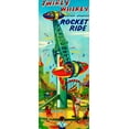 thumbnail image 2 of Retrorocket 15x32 Gold Ornate Wood Framed with Double Matting Museum Art Print Titled - Twirly Whirly Rocket Ride, 2 of 4