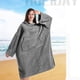 thumbnail image 4 of Albornoz de franela con capucha para el hogar, bata de baño con forro polar Coral para natación, buceo, surf, capa con capucha, 4 of 4