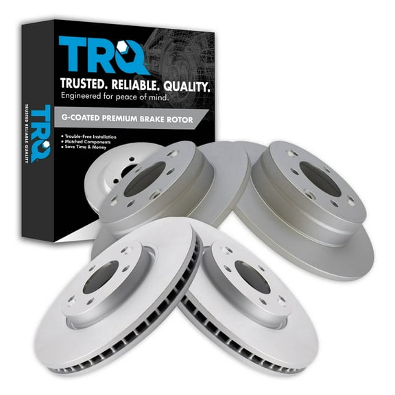 TRQ Front and Rear Brake Rotors Set Premium G-Coated Fits Select 2006-2016 Hyundai Sonata 2011-2016 Kia Optima