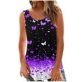 thumbnail image 2 of Runfenguu Womens Racerback Tank Tops Swim Tank Top Women Ladies' Casual And Fashionable Printed Round Neck Sleeveless Western Vests, 2 of 5