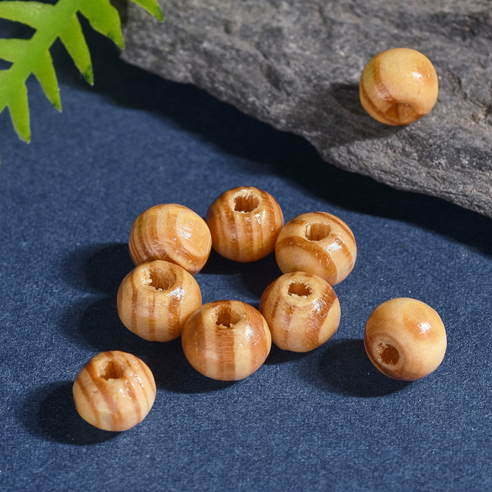 Wood 6000 pc Original color Natural Wood Beads Round Wooden Spacer Beads for Jewelry Making Undyed Peru 6~7x4~5mm Hole: 2mm
