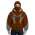 thumbnail image 4 of Dwelliawo Balaclava Jacket for Men Warm Face Hip Hop Double Layered Hoodies with Eye Mask Built In Fashion Zip Up Y2k Sweatshirts Saffron XL, 4 of 4