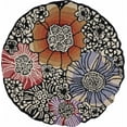 thumbnail image 1 of homeroots Décoration Intérieure 396165 Tapis Rond Rouge et Noir à Fleurs, 1 of 1