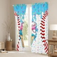 thumbnail image 3 of Erosebridal Baseball Print Blackout Curtains Set of 2 (52x84 Each) For Kids Boys Girls,Teens Sport Theme Ice Cream Drip Window Curtains,Blue Pink, 3 of 6