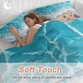 thumbnail image 4 of 3 Piece Ocean Beach Duvet Cover Set Twin Size,Microfiber Comforter/Quilt Cover with Corner Ties and 2 Pillowcases,Coastal Nautical Starfish Shells Sea Waves All Season Bedding with Zipper Closure, 4 of 8