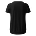 thumbnail image 4 of Tshirt Women Women's Round Neck Solid Color Pleated Short Sleeved Casual T-shirt, 4 of 6