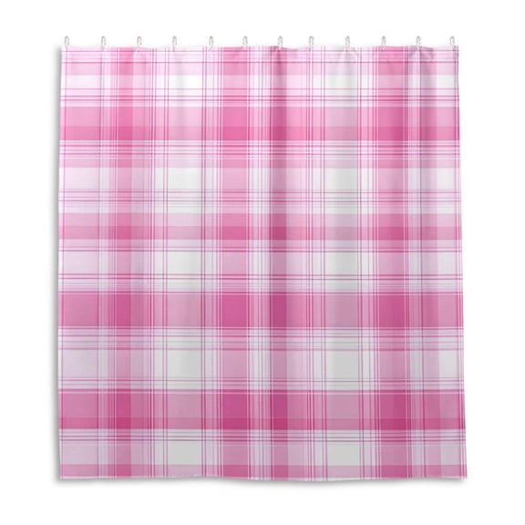 Light Pink Line Shower Curtain Liner 66x72 Inch Waterproof Shower Curtains Decorative Bathroom with 12 Pack Hooks