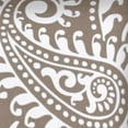 thumbnail image 4 of 17x17 Taupe And White Zippered Polyester Paisley Throw Pillow Cover, 4 of 8