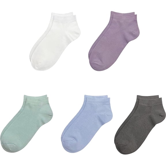 SERISIMPLE Boys and Girls Socks Bamboo Ankle Soft Stretch Cuffs Athletic Kids Socks 5 Pairs (Assorted, Large)
