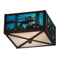 thumbnail image 4 of Meyda Tiffany 163101 Moose At Lake 2 Light 15" Wide Semi-Flush Square Ceiling Fixture -, 4 of 7