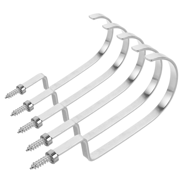5 ganchos multiusos atornillables para colgar accesorios de metal resistentes para bricolaje y accesorios para el hogar.
