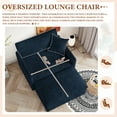 thumbnail image 4 of FFH Oversized Accent Chair with Ottoman, Lounge Chair Chenille Armchair Indoor, Cloud Sofa Chair for Living Room, Bedroom, Blue, 4 of 7