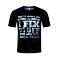thumbnail image 2 of Men's I Fix Stuff Print T-shirt, Casual Short Sleeve Crew Neck Tee, Men's Clothing For Outdoor, 2 of 4