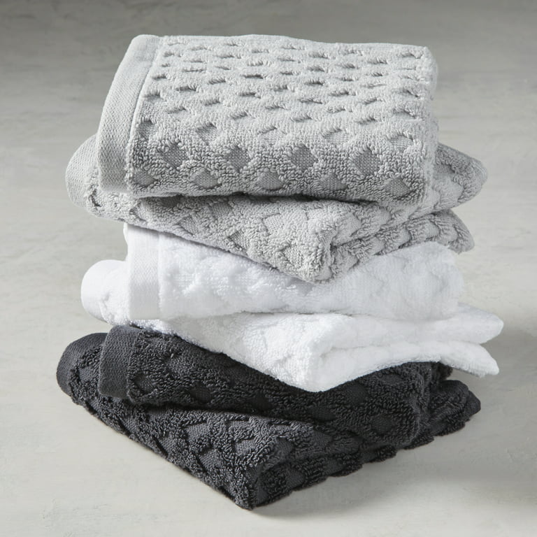 White and Gray Wash Cloth