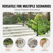 KFFKFF Outdoor Handrail 165lbs Load Handrail Aluminum Outdoor Stair Handrail 36 x 35 Outdoor Stair Railing Transitional Range from 0 to 50 Staircase Handrail Fits 4-5 Steps