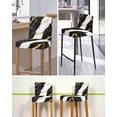 thumbnail image 5 of Black Marble Bar Stool Covers Set of 6, Luxury Gold White Abstract Cracks Artwork Stretch Washable Bar Chair Covers with Backs, Removable Pub Counter Height Chair Cover for Kitchen Dining Room Cafe, 5 of 7