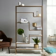 thumbnail image 2 of Teamson Home Marmo Large 5 Tier Open Shelf Display Bookcase With Faux Marble Top Brass Finish For Living Room Home and Office, 2 of 7