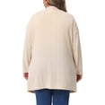 thumbnail image 4 of DARING DIVA Women's Plus Button V Neck Knit Cardigan with Pockets 1X Apricot, 4 of 6