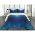 thumbnail image 2 of Ambesonne Ocean Quilted Coverlet 3 Pcs, Sandy Seabed Sea Scene, Queen Size, Navy Blue Aqua, 2 of 4