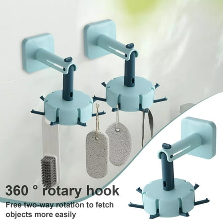 

Liurendaoxi Wall Stickers Wall-Mounted Rotatable Hook Creative Multifunctional Kitchen Top-Mounted Kitchenware Hook Rack Wall Sticker Hook Home Wall Stickers Reduced Price