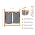 thumbnail image 4 of ToiletTree Products Bamboo Dual Sliding Compartment Laundry Hamper, Gray, 4 of 11