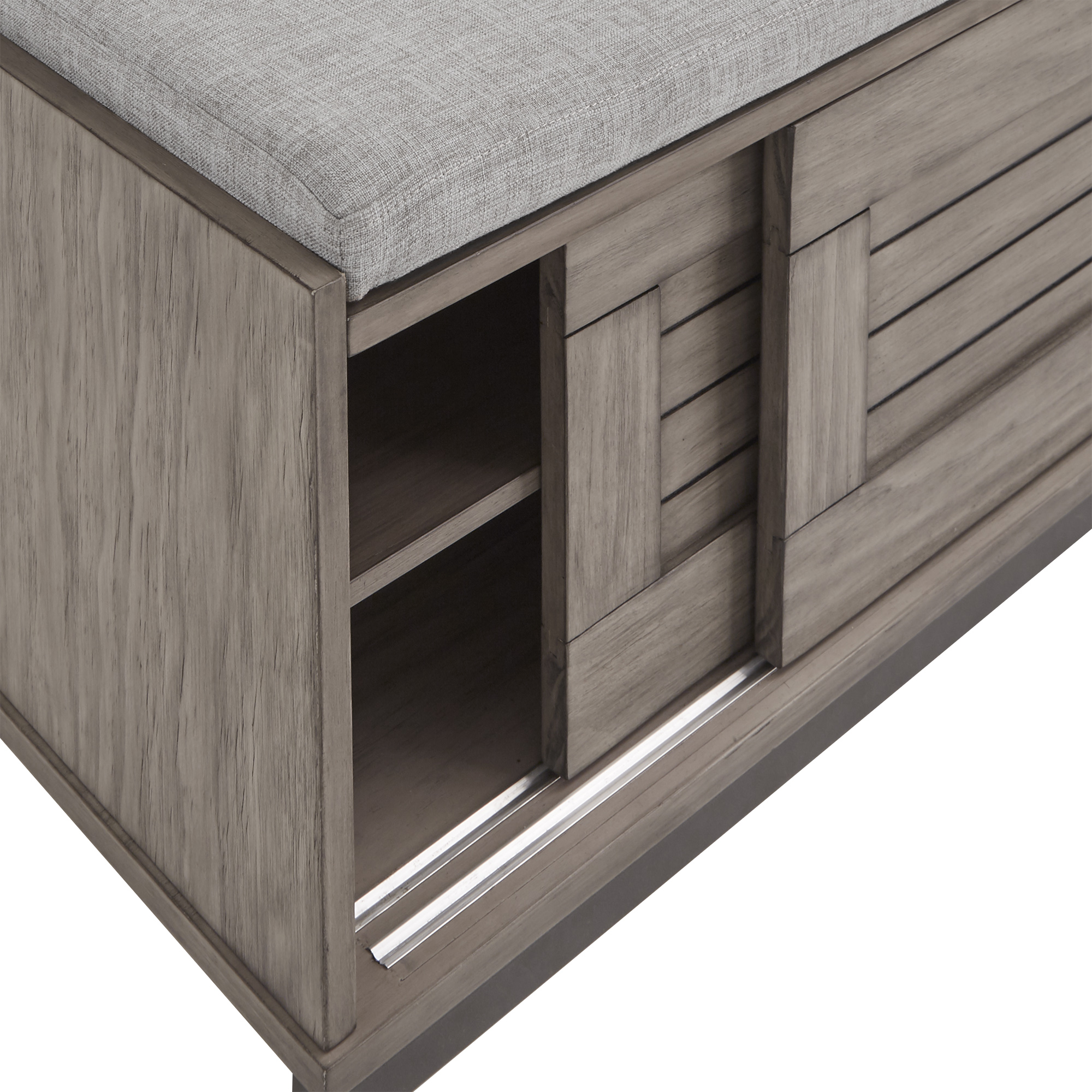 Weston Home Arron Hall Tree With Cabinet & Cushion, Grey