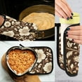 thumbnail image 5 of Yayeee Oven Mitts and Pot Holder Set of 4 Heat Resistant Kitchen Gloves Baking Hot Pad, Brown Floral, 5 of 5