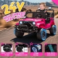 thumbnail image 3 of HIFINE 24V 100W*2 Two-Seater Kids Ride On Car w/ RC, for Kids 3-8, Pink, 3 of 11