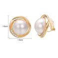 thumbnail image 2 of Yoursfs Gold Rhinestone Clip on Earrings for Women Cubic Zirconia Dangle Pearl non Pierced Clip-on Earrings for Bridal Jewelry, 2 of 6