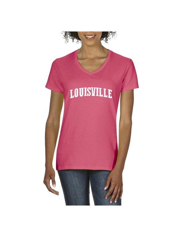 - Women's T-Shirt V-Neck Short Sleeve, up to Women Size 3XL - Louisville
