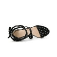 thumbnail image 4 of BLISSFUL STEP Women's Polka Dots Lace up Block Heels Sandals, 4 of 7