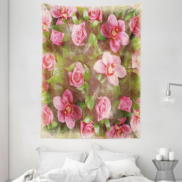 Seizoen Hoopvol Lada Shabby Chic Decor Tapestry, Romantic Retro Floral Composition Grunge  Wedding Corsage Art, Wall Hanging for Bedroom Living Room Dorm Decor, 60W X  80L Inches, Green Pink Light Pink, by Ambesonne - Walmart.com