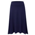 thumbnail image 1 of Women's Solid Flare Midi Skirt NAVY XL, 1 of 4