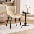 thumbnail image 4 of Kidol & Shellder Dining Chairs Set of 2 Soft Leather Dining Room Chairs with Sleek Metal Legs,Beige, 4 of 8