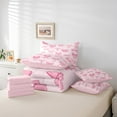 thumbnail image 4 of Erosebridal Girly Pink Bowknot Bedding Twin Size, Cute Princess Bed in a Bag Twin size, Ribbon Decor, Reversible 7-Piece, 4 of 5