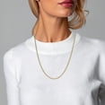 thumbnail image 6 of 14K Solid Yellow Gold 3mm Round Cable Rolo Link Chain Belcher Necklace, 6 of 10