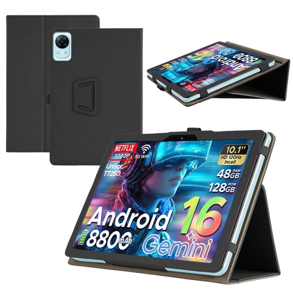 【RUIXH】For POCKAM P10PRO /Aorlym P10 Pro 10.1-inch Tablet Case POCKAM/Aorlym Android 16 protective Case Premium PU Leather Lightweight and Portable Built-in Stand and Pen Slot Design With Wrist Strap