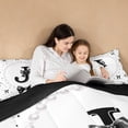 thumbnail image 5 of meiyoeat Lovely Bow Tie 7Pcs Queen Bedding For Bow Girls,Black Initial Letter J Bedding Comforter Set Queen For Kids,Black Reversible, 5 of 7