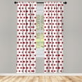 thumbnail image 2 of Ambesonne Polka Dot Curtains, Red Circles Geometric, Pair of 28"x84", Dark Pink White, 2 of 4