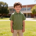 thumbnail image 2 of Boys' Polo Shirts Mint Green Short Sleeve Polo Shirts Girls School Uniform Classic Kids 7-8 Years Clothes for Boys, 2 of 5
