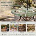 thumbnail image 6 of Round Outdoor Tablecloth with Umbrella Hole and Zipper, Country Flowers Tablecloth with Elastic Waterproof, Green Magnolia Flowers Rustic Botanical Patio Table Covers for 55" - 60" Pool Tables, 6 of 9