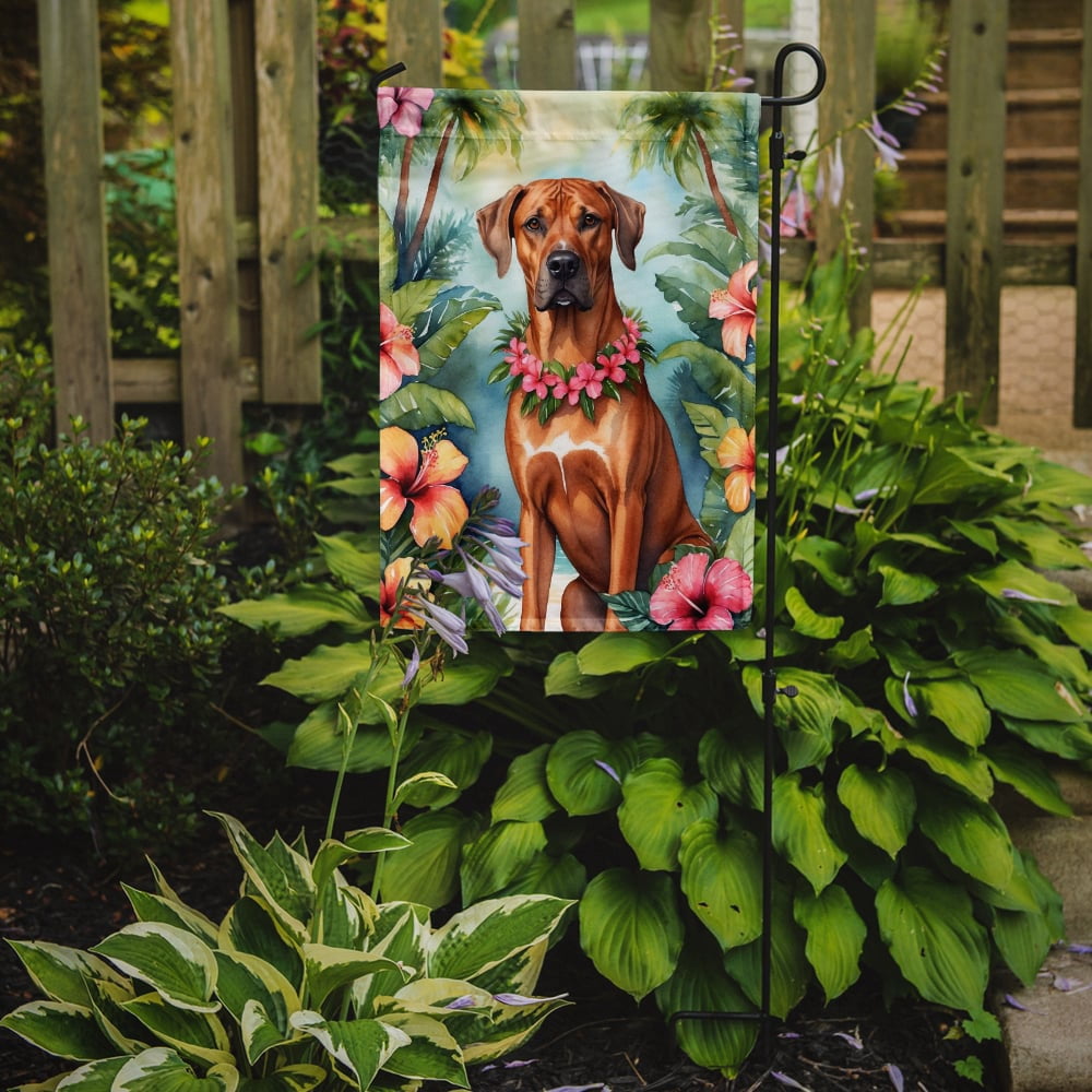 Rhodesian Ridgeback Luau Garden Flag 11.25 in x 15.5 in