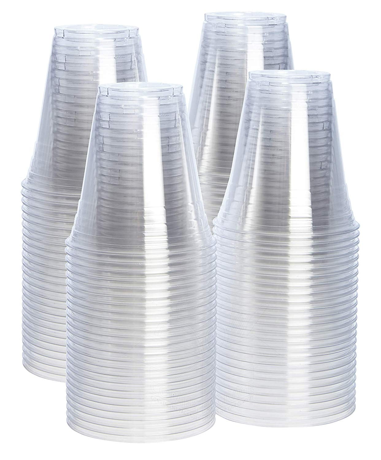 Comfy Package [100 Pack - 12 oz.] Crystal Clear PET Plastic Cups