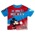thumbnail image 2 of Disney Mickey Mouse Mesh T-Shirt and French Terry Jogger Pants Outfit Set Toddler to Big Kid, 2 of 5