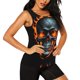 thumbnail image 2 of Fotbe Flame Metal Skull Blusas Sin Mangas para Mujer – Estilo Casual, Corte Suelto, Slim-Fit, Cuello Redondo Deportivo, Tops de Verano para Gimnasio y Yoga-Medium, 2 of 7