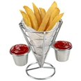 thumbnail image 1 of Este soporte para patatas fritas está hecho de alambre de hierro y chapado fino., 1 of 5