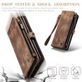 thumbnail image 3 of for Samsung Galaxy S25 Ultra Premium PU Leather Folding Case, Multiple Card Slots Design, Wrist Strap Zipper Pocket Kickstand Magnetic Snap, Wireless Charging for Samsung Galaxy S25 Ultra, Darkbrown, 3 of 9