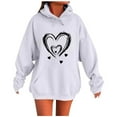 thumbnail image 4 of JUSLIO Women Tops with Pockets Hoodies Sweatshirts Graphic Long Sleeve Sweatshirts White 2XL, 4 of 4